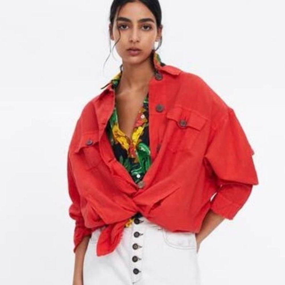 ZARA Linen Blend Jacket - Oversized - Picture 5 of 8